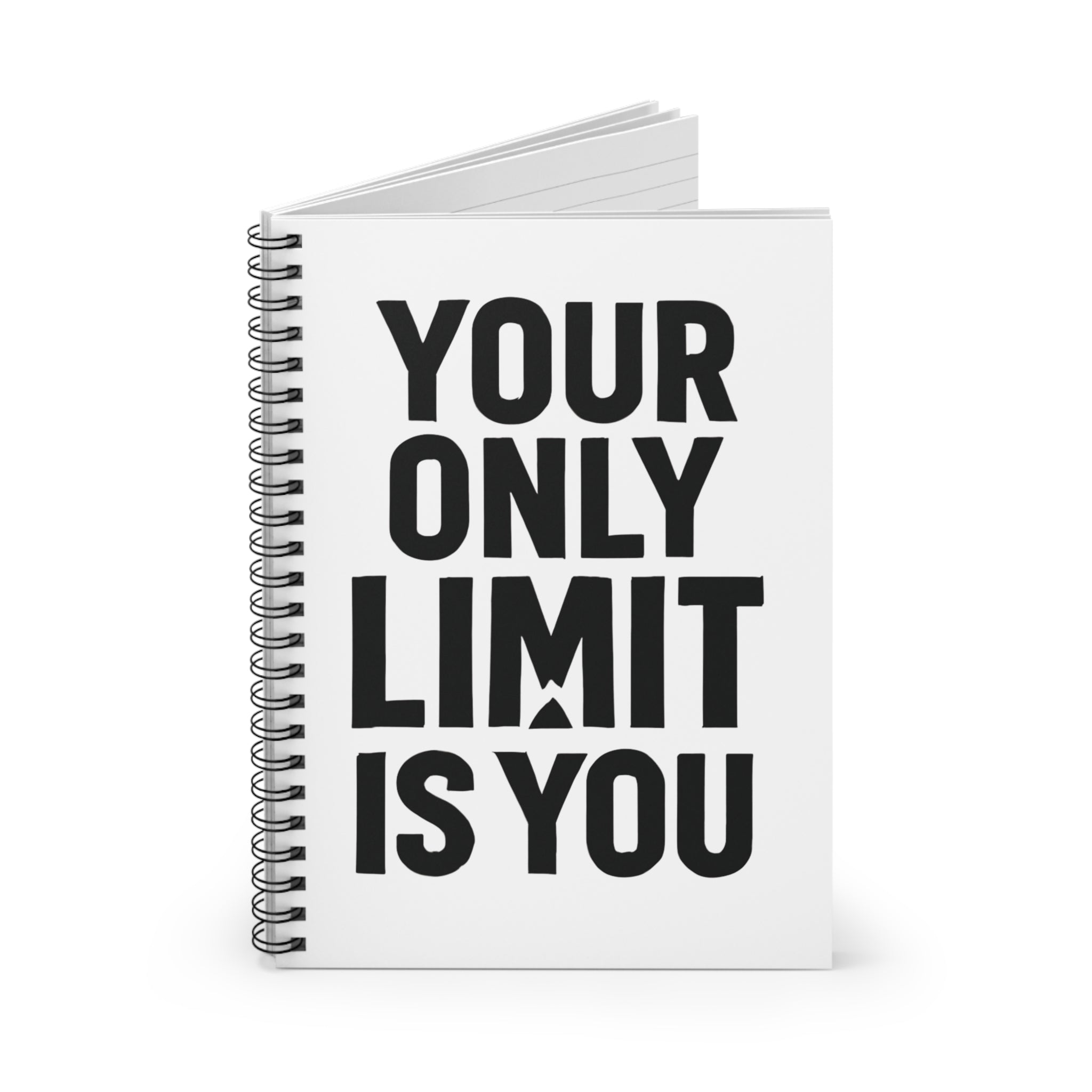 Spiral Notebook — “Your Only Limit Is You” Motivational Ruled Journal - Positivity Prints