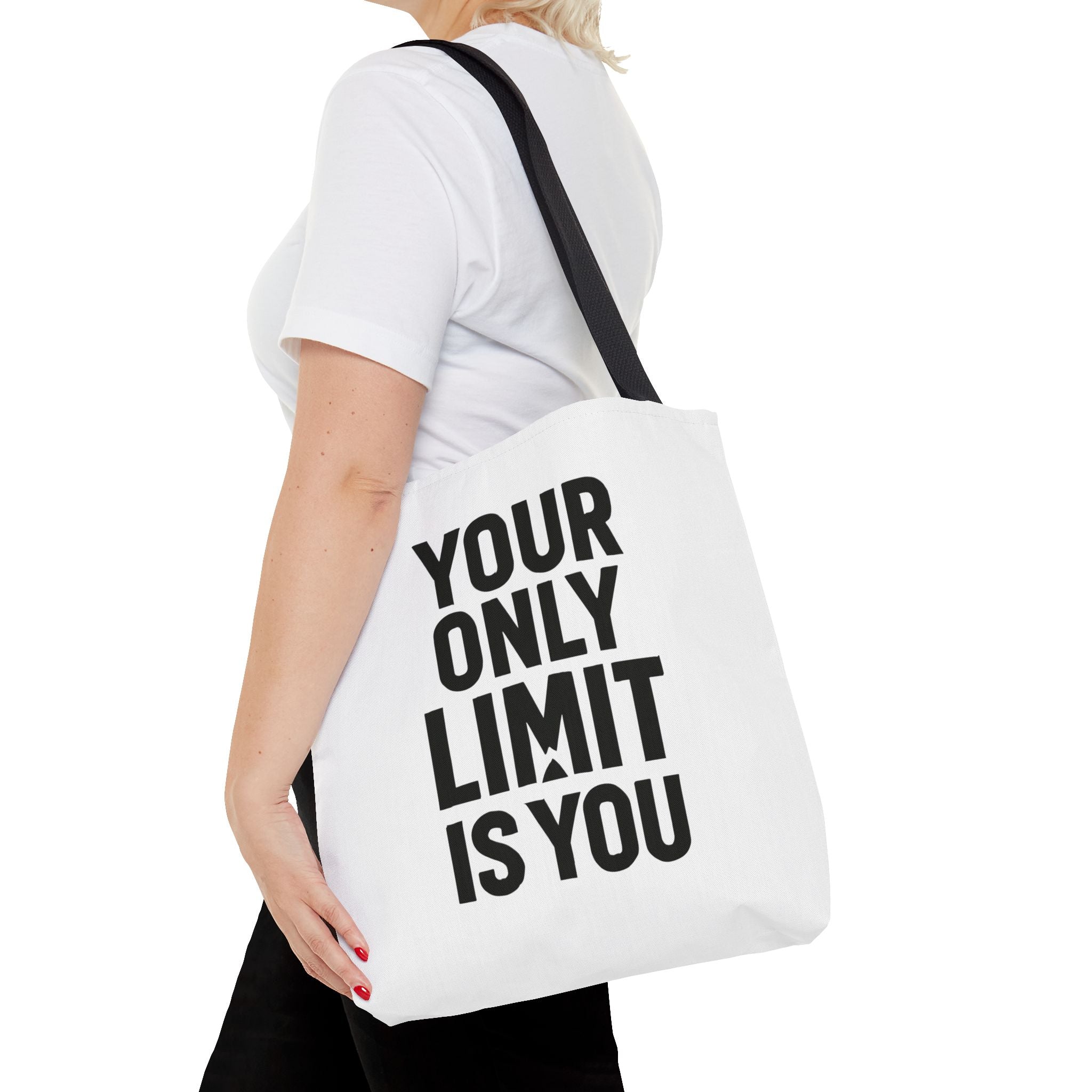 Motivational Tote Bag - "Your Only Limit Is You" Inspirational Canvas Shopper - Positivity Prints