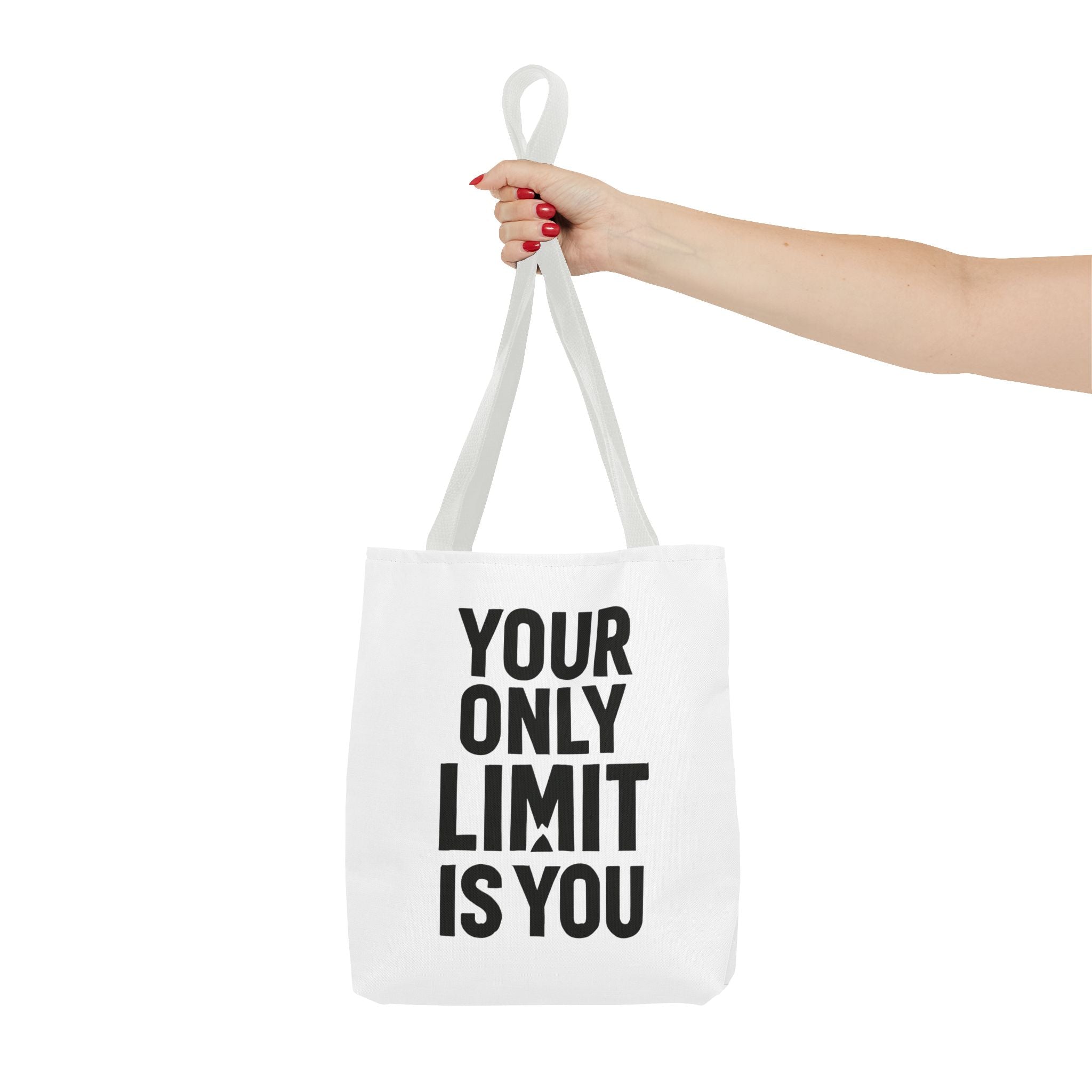 Motivational Tote Bag - "Your Only Limit Is You" Inspirational Canvas Shopper - Positivity Prints