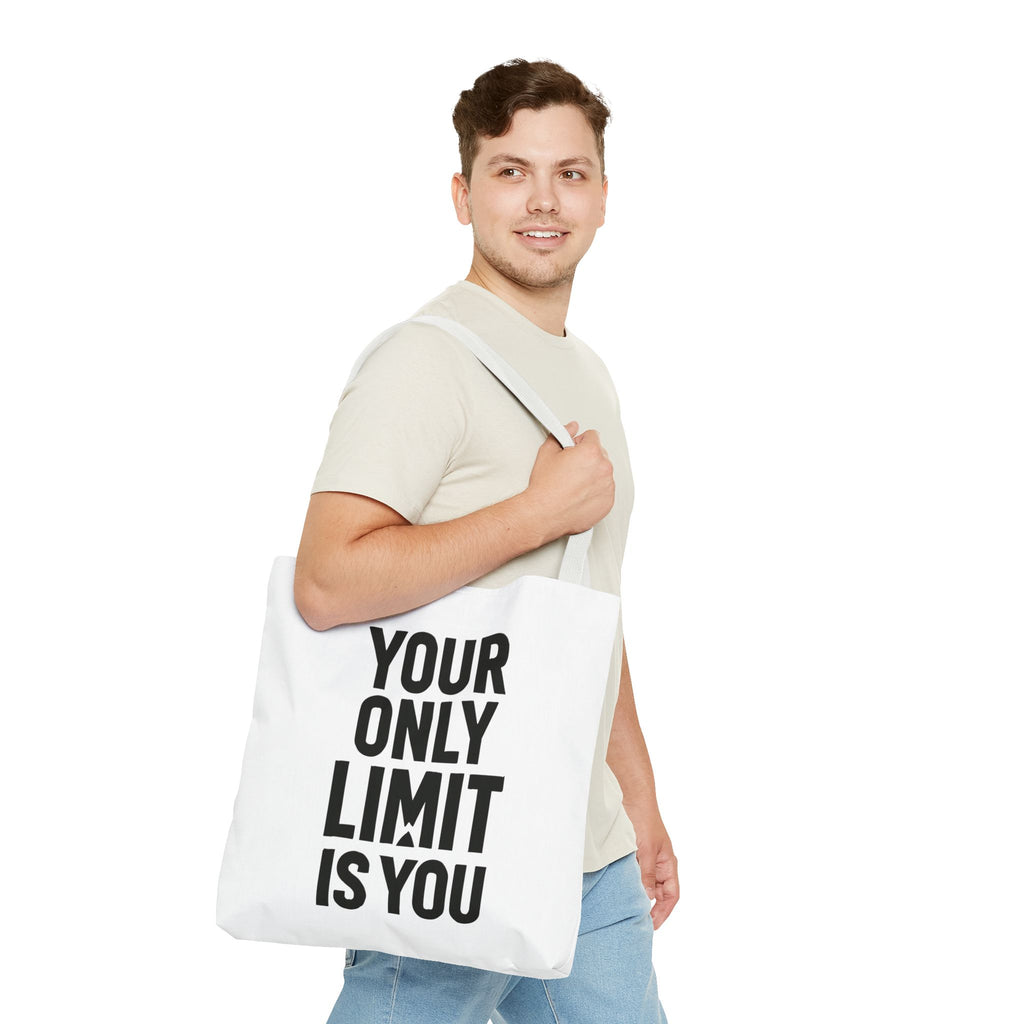 Motivational Tote Bag - "Your Only Limit Is You" Inspirational Canvas Shopper - Positivity Prints