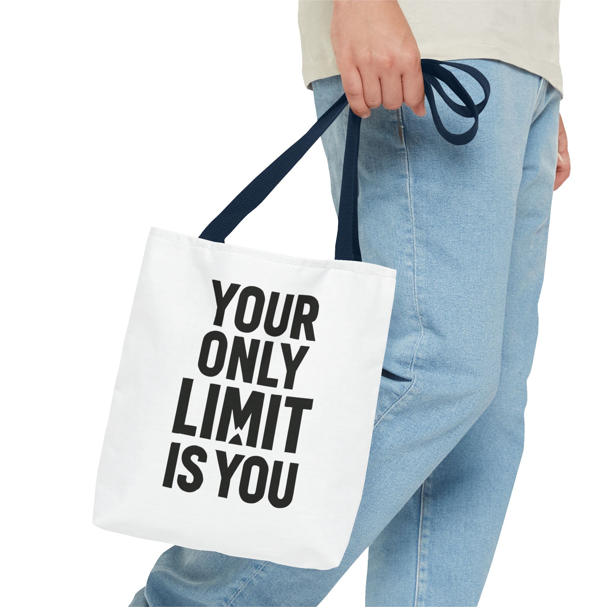 Motivational Tote Bag - "Your Only Limit Is You" Inspirational Canvas Shopper - Positivity Prints