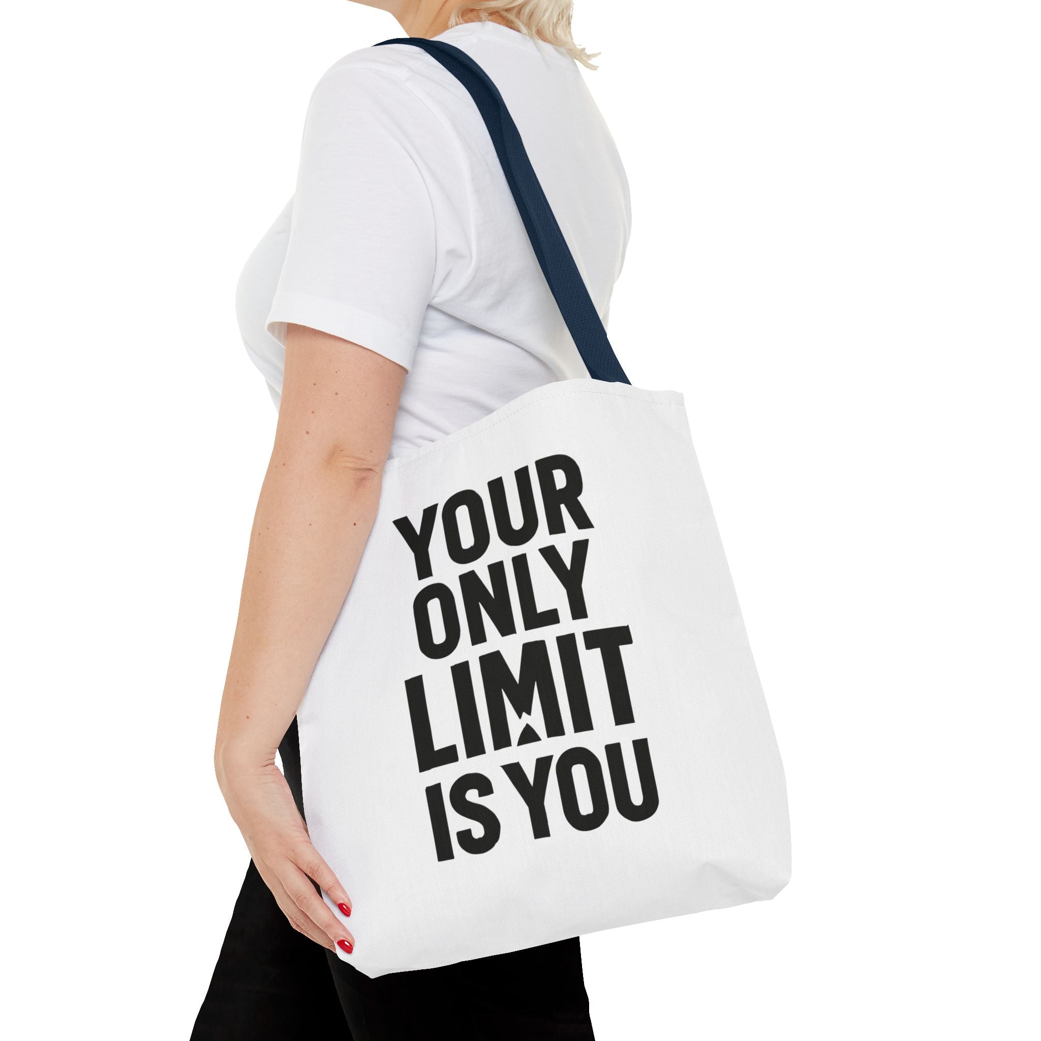 Motivational Tote Bag - "Your Only Limit Is You" Inspirational Canvas Shopper - Positivity Prints