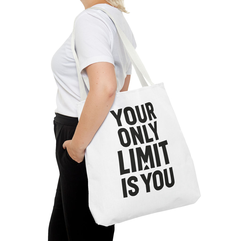 Motivational Tote Bag - "Your Only Limit Is You" Inspirational Canvas Shopper - Positivity Prints