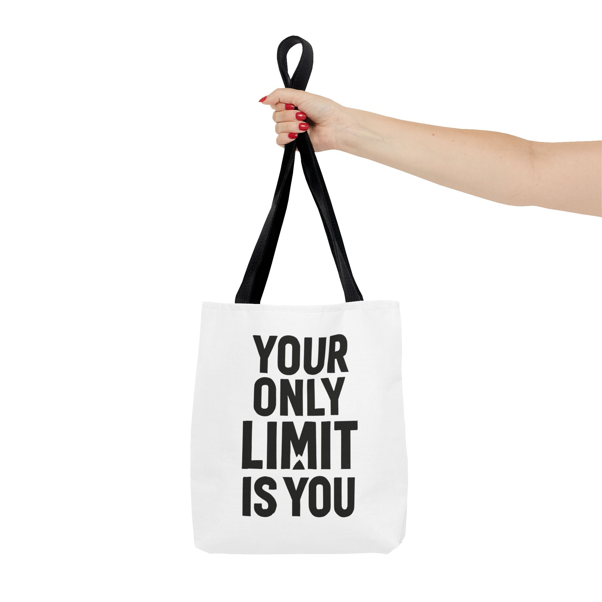 Motivational Tote Bag - "Your Only Limit Is You" Inspirational Canvas Shopper - Positivity Prints
