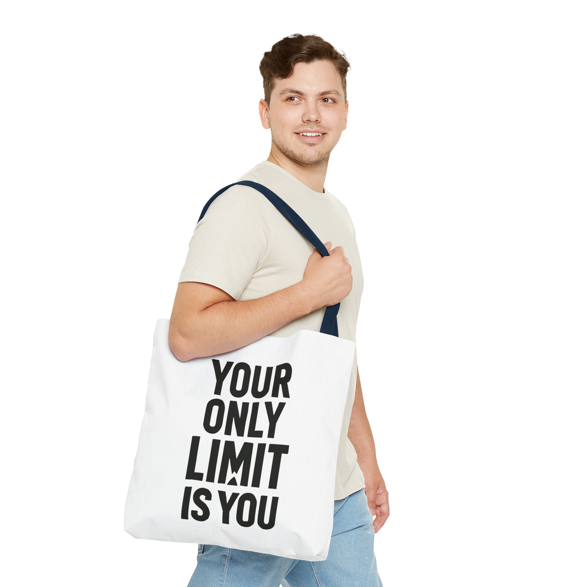 Motivational Tote Bag - "Your Only Limit Is You" Inspirational Canvas Shopper - Positivity Prints