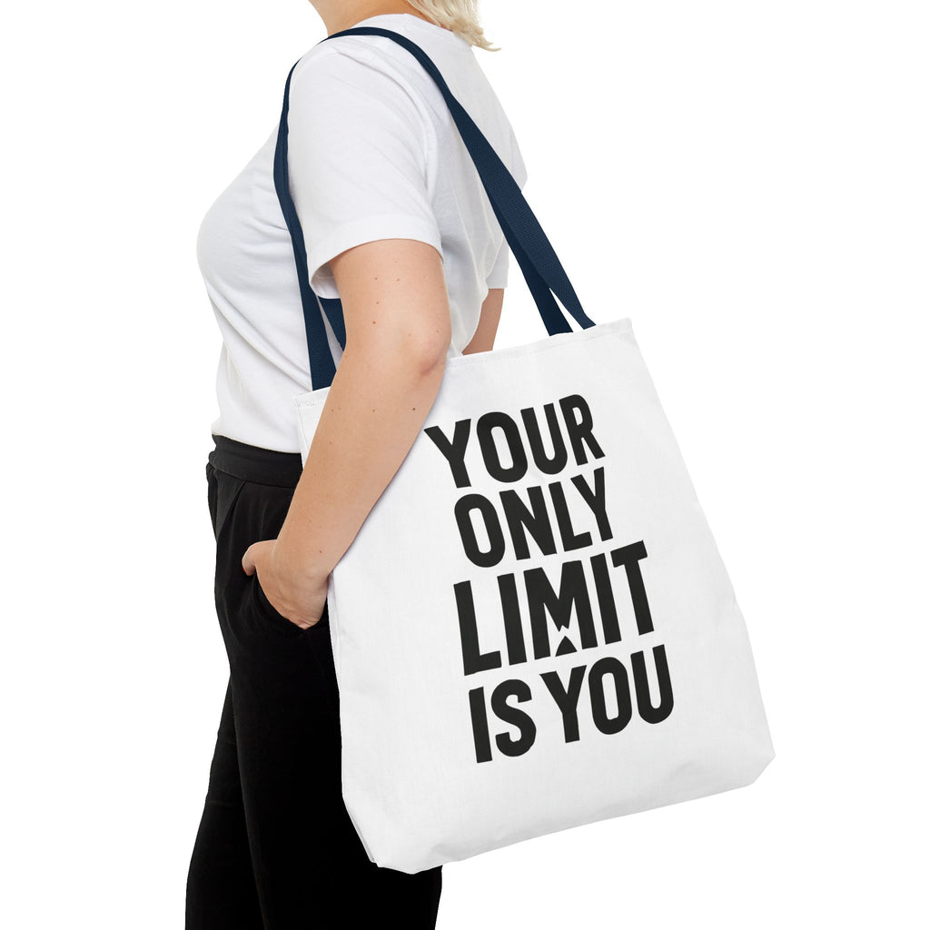 Motivational Tote Bag - "Your Only Limit Is You" Inspirational Canvas Shopper - Positivity Prints