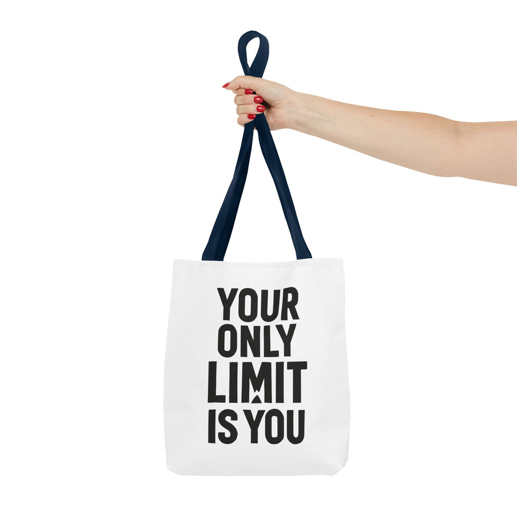 Motivational Tote Bag - "Your Only Limit Is You" Inspirational Canvas Shopper - Positivity Prints