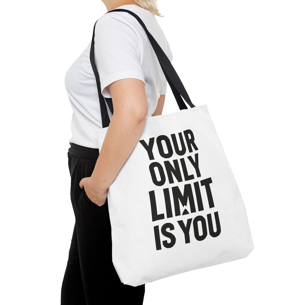 Motivational Tote Bag - "Your Only Limit Is You" Inspirational Canvas Shopper - Positivity Prints