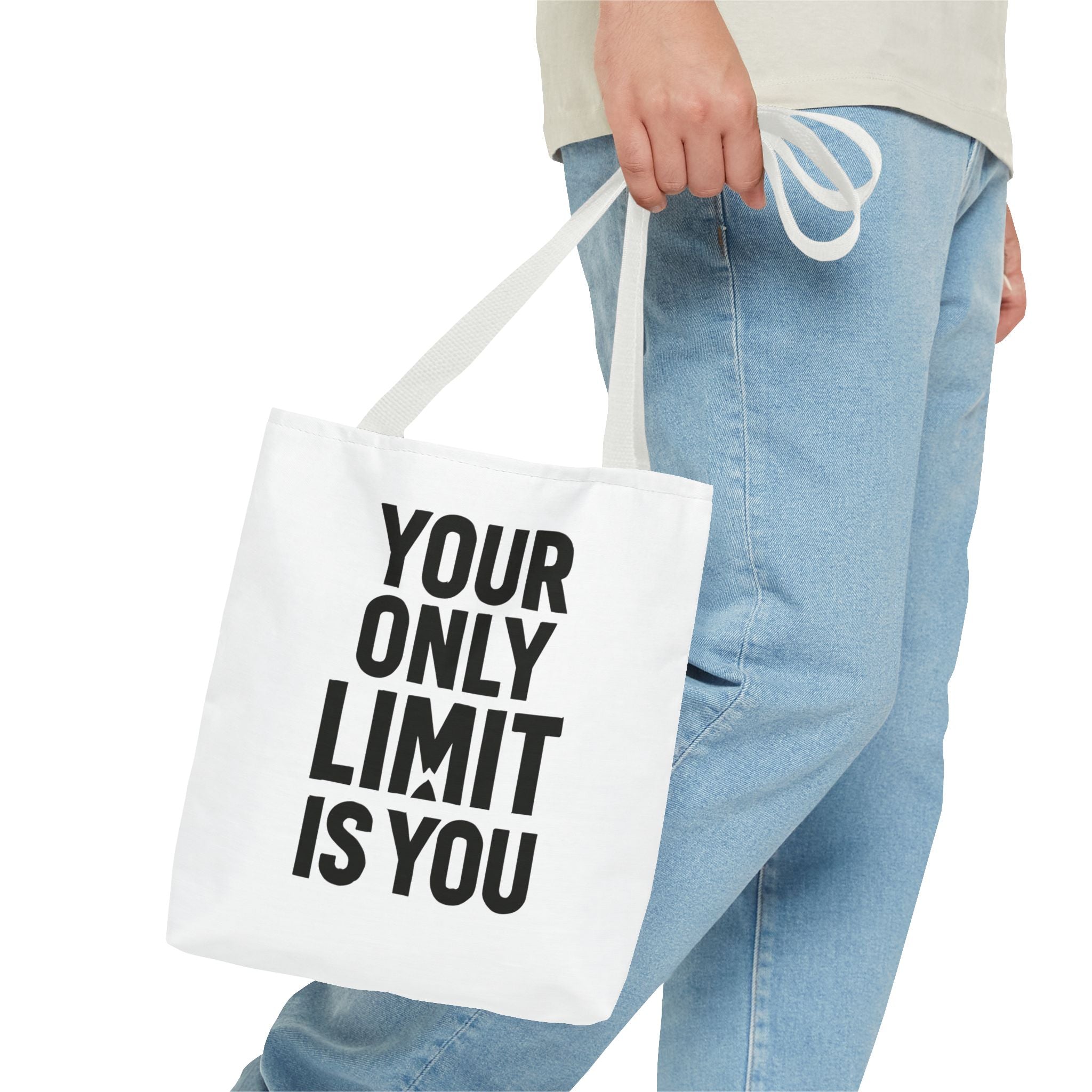 Motivational Tote Bag - "Your Only Limit Is You" Inspirational Canvas Shopper - Positivity Prints