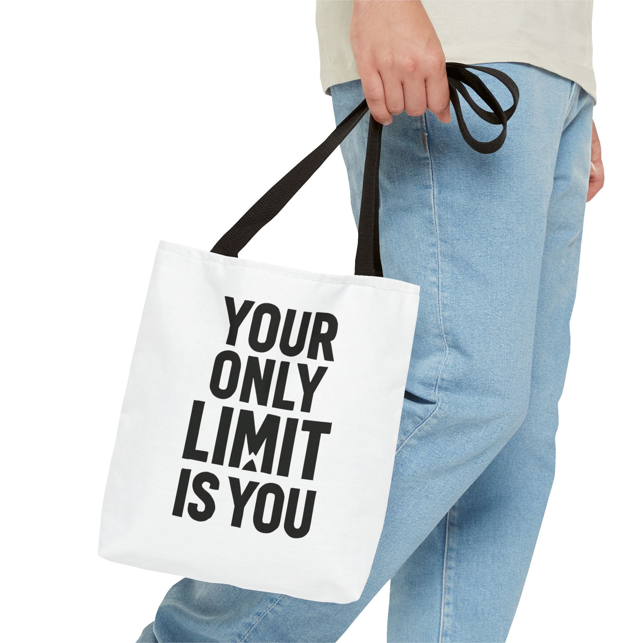 Motivational Tote Bag - "Your Only Limit Is You" Inspirational Canvas Shopper - Positivity Prints